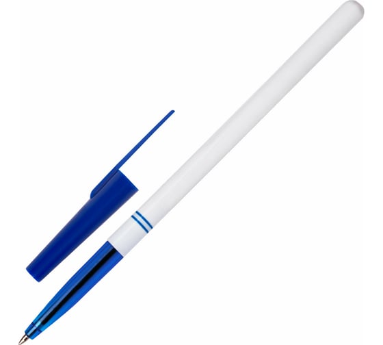 Шариковая ручка Staff Basic Bp-244, cиняя, корпус белый, узел 0,7 мм, линия письма 0.35 мм 142286