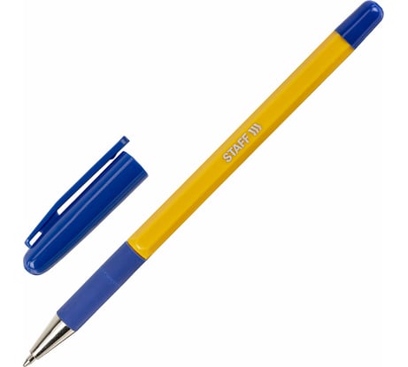 Шариковая ручка с грипом Basic Bp-14 Orange Staff, cиняя, узел 0,7 мм, линия письма 0.35 мм 50 шт 143747