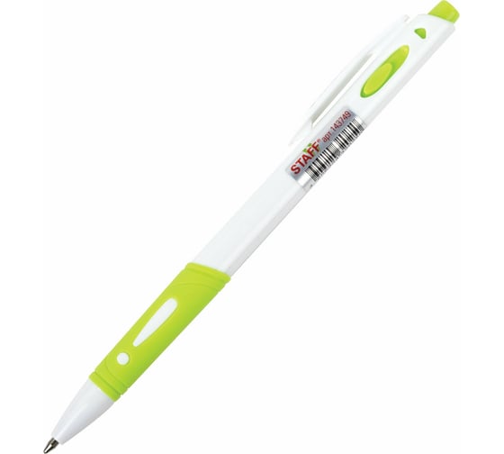 Автоматическая шариковая ручка Staff с грипом Bp-16 White, cиняя, ассорти линия письма 0.35 мм 143749