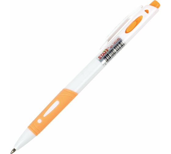 Автоматическая шариковая ручка Staff с грипом Bp-16 White, cиняя, ассорти линия письма 0.35 мм 143749