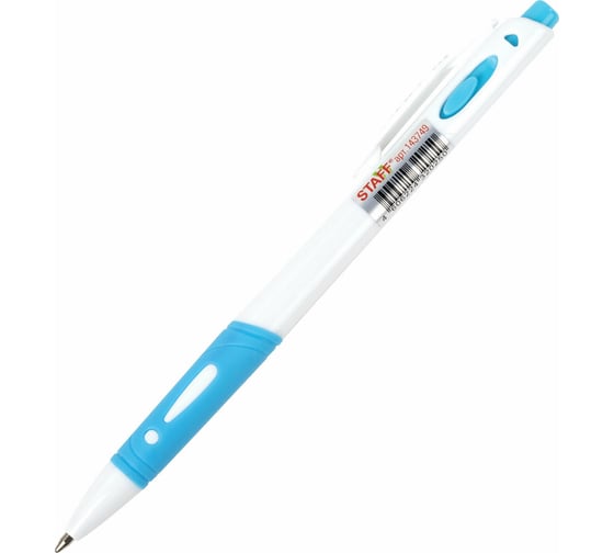 Автоматическая шариковая ручка Staff с грипом Bp-16 White, cиняя, ассорти линия письма 0.35 мм 143749