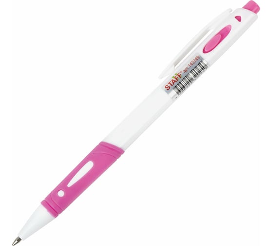 Автоматическая шариковая ручка Staff с грипом Bp-16 White, cиняя, ассорти линия письма 0.35 мм 143749