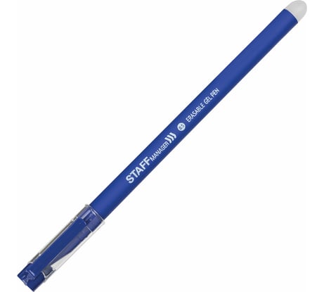 Гелевая стираемая ручка Manager Egp-656 Staff, синяя, прорезиненный корпус, линия письма 0.35 мм 12 шт 143656