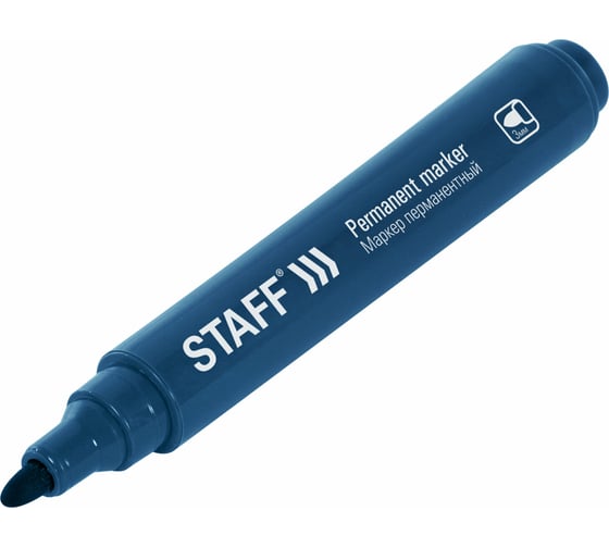 Перманентный маркер Staff Basic Budget Pm-125, синий, круглый наконечник 3 мм 152175