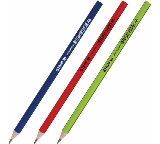 Чернографитный карандаш Staff Basic Blp-743, 1 шт, HB, пластиковый, корпус ассорти 181743 1