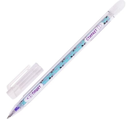 Стираемая ручка Щенята гелевая ЮНЛАНДИЯ, синяя, корпус ассорти, узел 0.5 мм, линия письма 0.35 мм, 30 шт., 143660