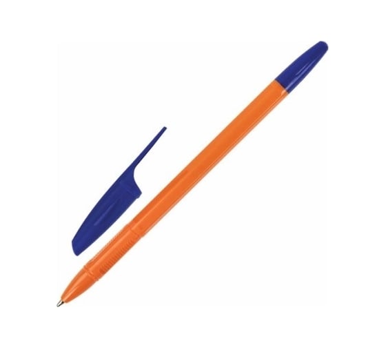 Шариковая ручка ОФИСМАГ X-333 Orange синяя, корпус оранжевый, узел 1 мм, линия письма 0.5 мм 143228