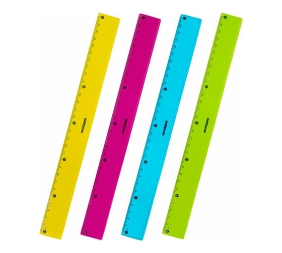 Линейка ЮНЛАНДИЯ Color пластиковая, 30 см, тонированная, ассорти 210754