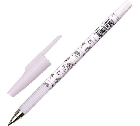 Шариковая ручка Unicorn ЮНЛАНДИЯ, синяя, Soft Touch покрытие, узел 0.7 мм, линия письма 0.35 мм, 36 шт., 143726