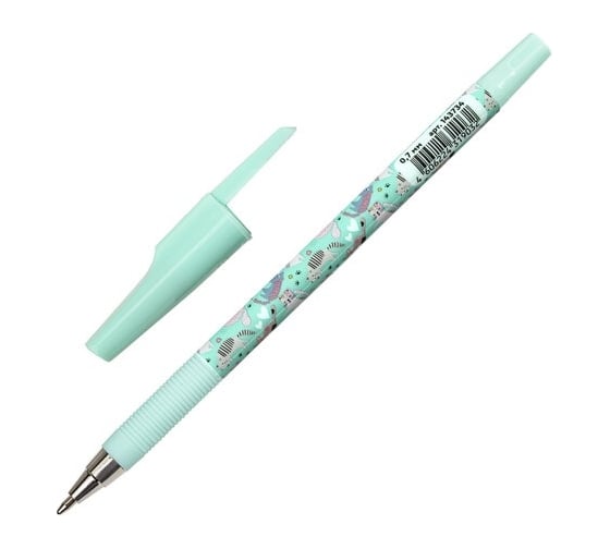 Шариковая ручка ЮНЛАНДИЯ Glamour Cat синяя, Soft Touch покрытие, узел 0.7 мм, линия письма 0.35 мм 143734