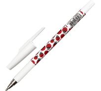 Шариковая ручка ЮНЛАНДИЯ Ladybird синяя, Soft Touch покрытие, узел 0.7 мм, линия письма 0.35 мм 143727