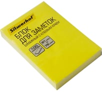 Самоклеящийся бумажный блок Silwerhof 682160-05 51x76 мм, 100 листов, 75 г/м2, неон, желтый, 12 шт в упаковке 1204463