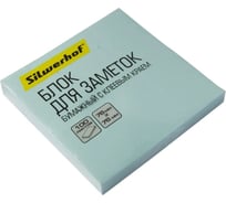 Самоклеящийся бумажный блок Silwerhof 682156-04 76x76 мм, 100 листов, 75 г/м2, пастель, голубой, 12 шт в упаковке 1188427