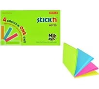 Самоклеящийся бумажный блок STICK`N Magic 21573 76x127 мм, 100 листов, 70 г/м2, неон, 4 цвета в упаковке, 12 шт в упаковке 889406