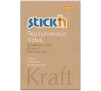 Самоклеящийся бумажный блок STICK`N Kraft Notes 21638 76x51 мм, 100 листов, 6 2г/м2, 12 шт в упаковке 381488
