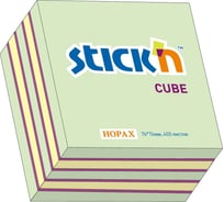 Самоклеящийся бумажный блок STICK`N 21342 76x76 мм, 400 листов, 70 г/м2, неон+пастель, зеленый, 3 цвета в упаковке, 12 шт в упаковке 822704