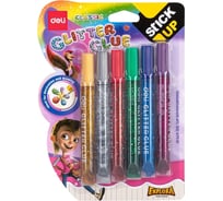 Клей-гель DELI Explora EA71101 12 мл, блистер, с блестками, упаковка 6 шт, 12 шт в упаковке 1114189