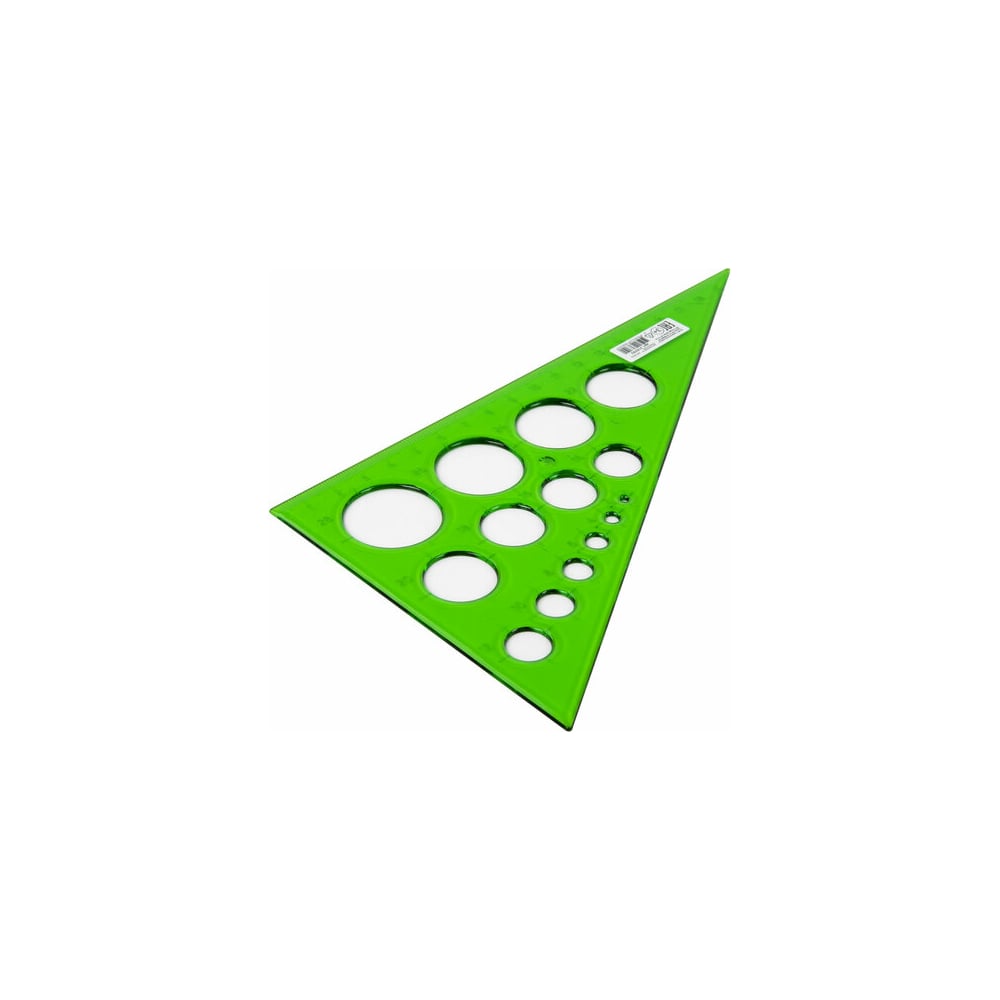 Пластиковый треугольник Пифагор 30x19 см, с окружностями, прозрачный ...