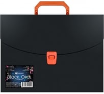 Портфель Бюрократ Black Opal BLPP01OR 1 отделение, A4, пластик, 0.7 мм, черный/оранжевый, 14 шт в упаковке 1481690