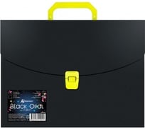 Портфель Бюрократ Black Opal BLPP01YEL 1 отделение, A4, пластик, 0.7 мм, черный/желтый, 14 шт в упаковке 1481699