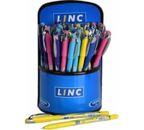 Шариковая ручка LINC GLISS синий, 0.7 мм, ассорти, круглый корпус, игольчатый наконечник 1210F/display_NEW