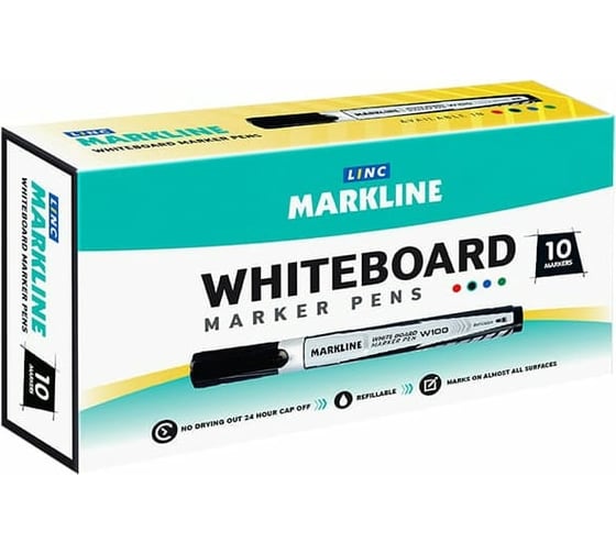 Маркер для белых досок LINC BOARD 2.5-3.7 мм, черный, круглый, 1 шт. W100/black_NEW