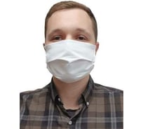 Маска для лица ГК Спецобъединение Бязь 140 г/м2, белая, прямоугольная Маск 008