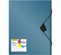 Папка-короб на резинке Silwerhof Perlen 255121-74 пластик, 0.8 мм, A4, синий металлик, 14 шт в упаковке 1482496