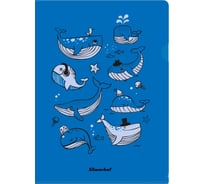 Папка-уголок Silwerhof Whales 255175 гладкий, A4, пластик, синий, 20 шт в упаковке 1427870