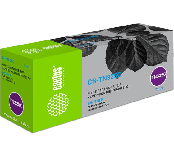 Лазерный картридж Cactus tn-325c голубой, 3500 страниц, для brother dcp-9055/9270/hl-4140/4150 CS-TN325C 930929