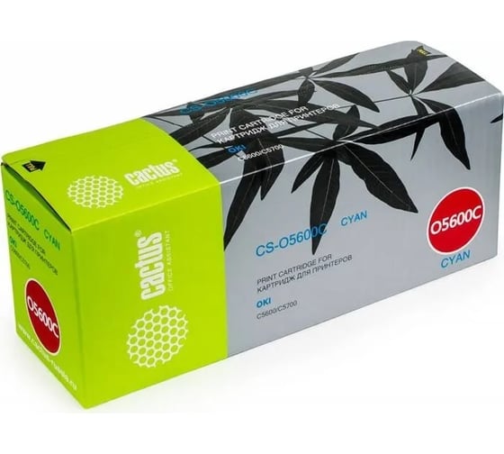 Лазерный картридж Cactus голубой, 2000 страниц, для oki c5600/c5700 CS-O5600C 942828 1