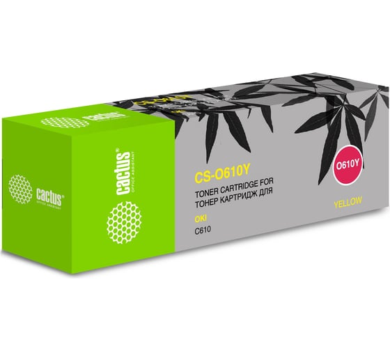 Лазерный картридж Cactus 44315321 желтый, 6000 страниц, для oki c610 CS-O610Y 942843 1
