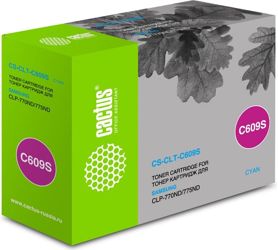 Лазерный картридж Cactus clt-c609s голубой, 7000 страниц, для samsung clp 770/770nd/775/775 CS-CLT-C609S 931105