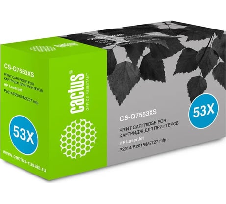 Лазерный картридж Cactus q7553x черный, 7000 страниц, для hp p2014/p2015/m2727 CS-Q7553XS 943986