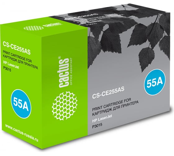 Картридж лазерный CS-CE255AS CE255A черный (6000стр.) для HP LJ P3011/P3015 Cactus 934740