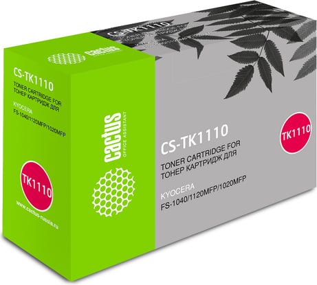 Лазерный картридж Cactus tk-1110 черный, 2500 страниц, для kyocera fs 1020mfp/1040/1120mfp CS-TK1110 924303
