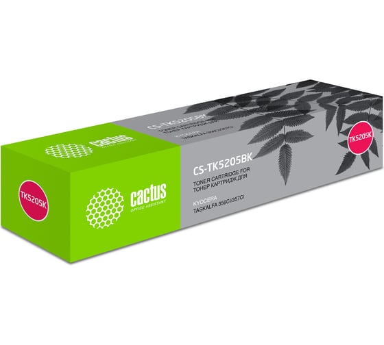 Лазерный картридж Cactus черный, 18000 страниц, для kyocera ecosys 356ci CS-TK5205BK 1144218 1