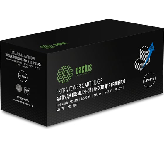 Лазерный картридж Cactus cf360xx черный, 19000 страниц, для hp clj m552dn/m553dn/m553n/m55 CS-CF360X-MPS 1440902 1