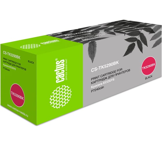 Лазерный картридж Cactus tk-5290bk черный, 17000 страниц, для kyocera ecosys p7240cdn 1070454 1