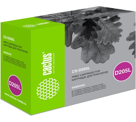 Лазерный картридж Cactus mlt-d205l черный, 5000 страниц, для samsung ml-3310/3710/scx-5637/4833 CS-D205L 690179