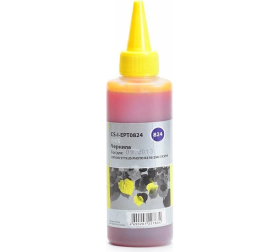 Чернила Cactus желтый 100мл для epson stph r270/290/rx590 CS-I-EPT0824 845614 1