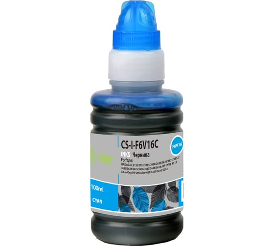 Чернила Cactus голубой 100мл для hp deskjet 1110/1111/1112/2130/2131/2132 CS-I-F6V16C 1484267 1