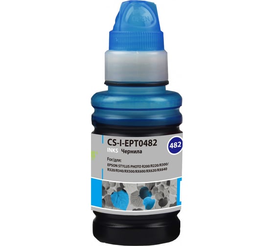 Чернила Cactus голубой 100мл для epson stph r200/r220/r300/r320/r340 CS-I-EPT0482 845587 1