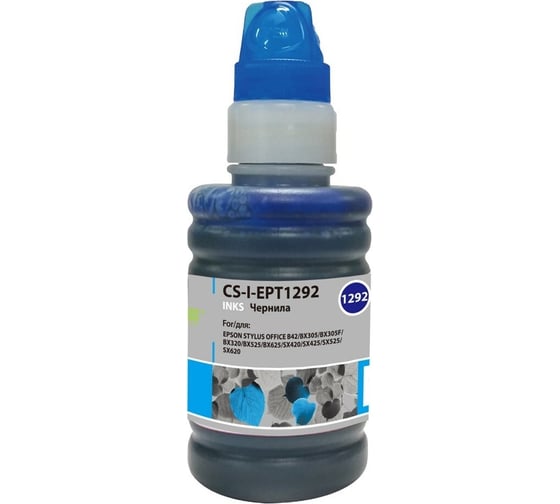 Чернила Cactus голубой 100мл для epson stof b42/bx305/bx305f/bx320/bx525 CS-I-EPT1292 845626 1