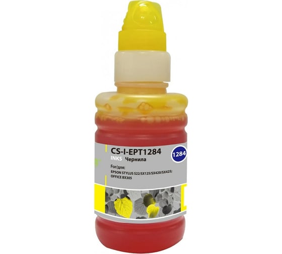 Чернила Cactus желтый 100мл для epson st s22/sx125/sx420/sx425/of bx305 CS-I-EPT1284 845624 1