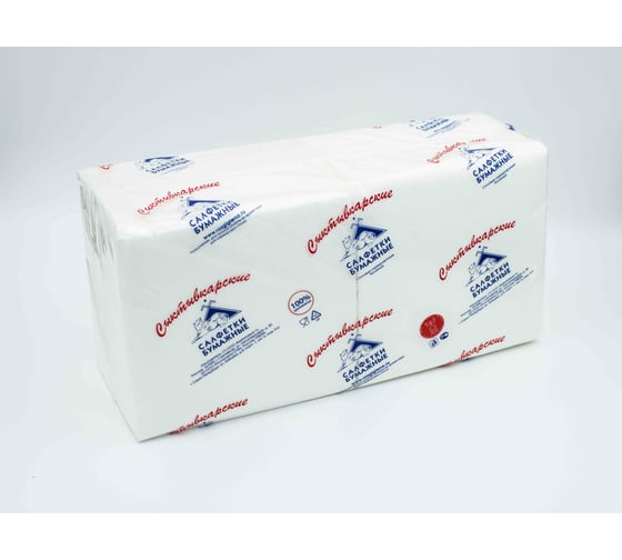 Салфетки Сыктывкарские 33x33 см, 1 слой, 250 л, белые 1Т250