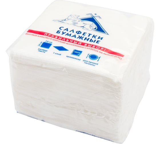 Салфетки Сыктывкарские 24x24 см, 1 слой, 100 шт. 1н11 1