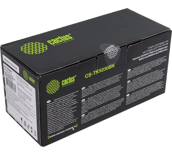 Лазерный картридж Cactus tk-5230bk черный, 2600 страниц, для kyocera ecosys m5521cdn/m5521cd CS-TK5230BK 1011576 1