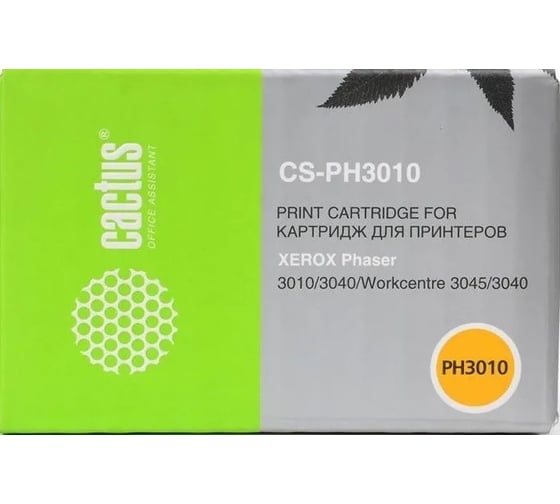 Лазерный картридж Cactus 106r02181 черный, 1000 страниц, для xerox phaser 3010/workcentre 3045 CS-PH3010 727303 1