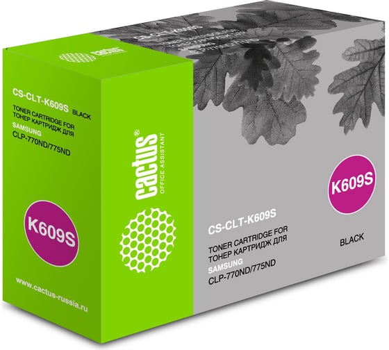 Лазерный картридж Cactus clt-k609s черный, 7000 страниц, для samsung clp 770/770nd/775/775n CS-CLT-K609S 931103 1